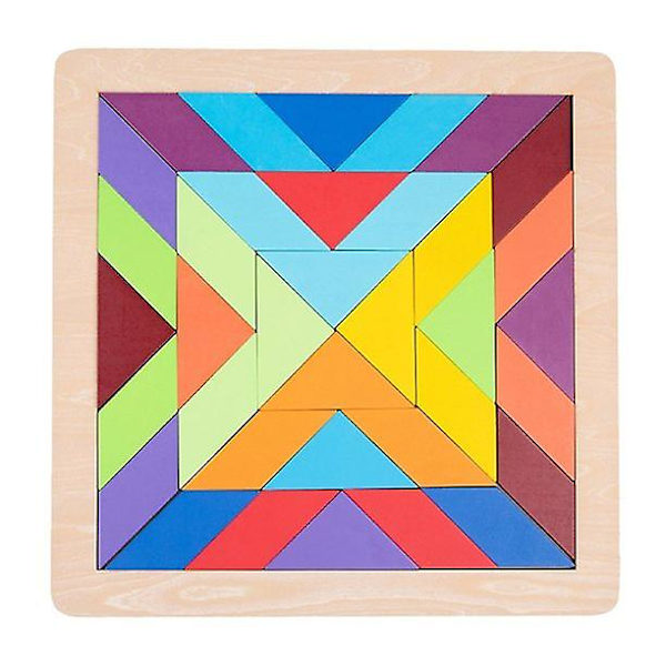 Regnbue Byggeklodser Tidlig Barndom Uddannelse Tangram Forskellige Form Puslespil