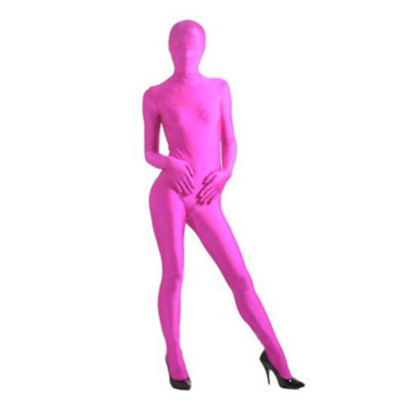 Spandex Suit Hel Jumpsuit, Voksen Mænd Kvinder Tights Suit Halloween Kostumer Rose Red 150cm