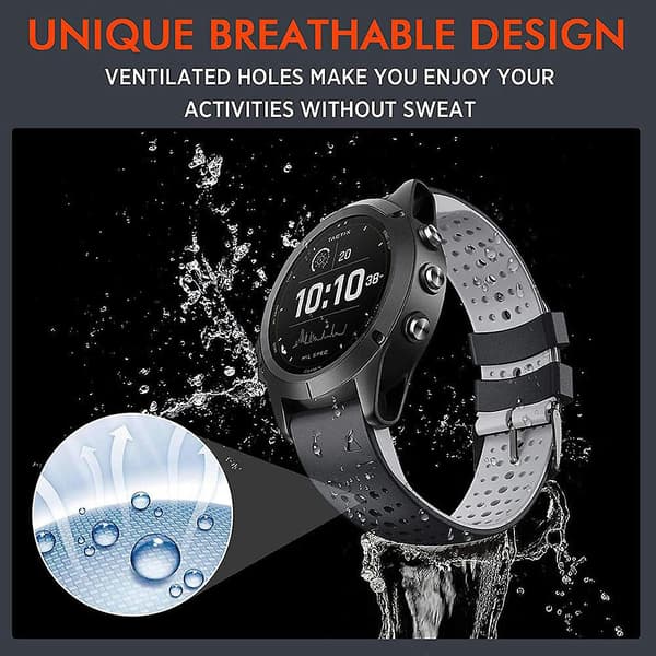 Reserve Rem til Garmin Fenix 5 5Plus 6 6Pro 7, 22mm Silikone Smartwatch Håndled Dark blue
