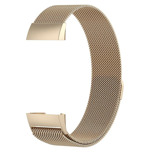 Magneturbånd i rustfrit stål til Fitbit Charge 4small Størrelse: 190x18mm Champagne Gold