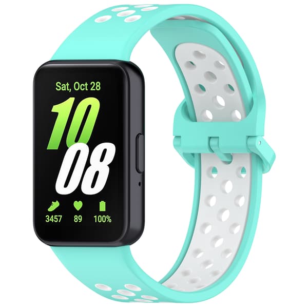 Stropp for Samsung Galaxy Fit 3 R390 Tofarget silikonstropp (grønn Hvit)