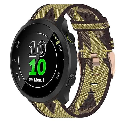 Garmin Forerunner 55 20mm nailonpunottu kellon ranneke UEK Yellow