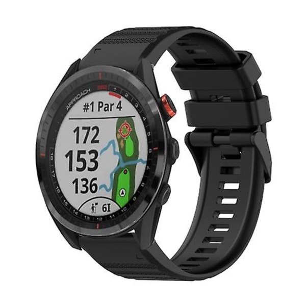 För Garmin Approach S62 22mm horisontell textur watch med borttagningsverktyg Black