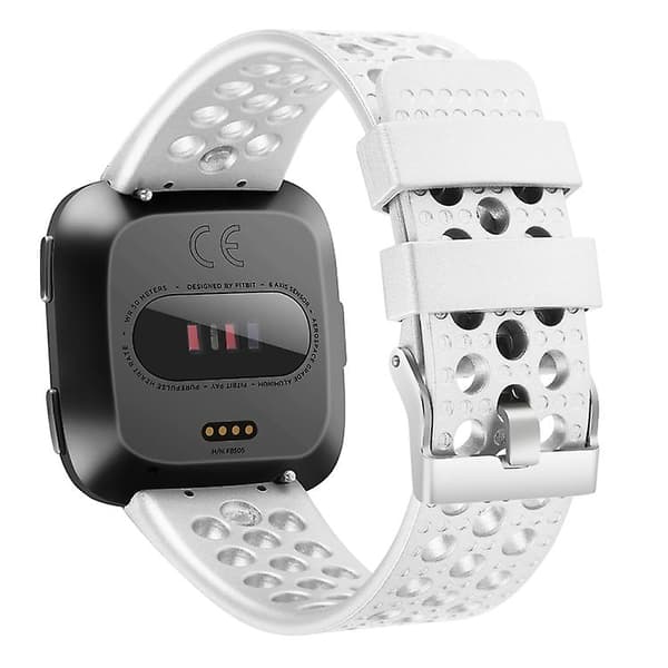 För Fitbit Versa andningsbart Metal Watch Band Silver