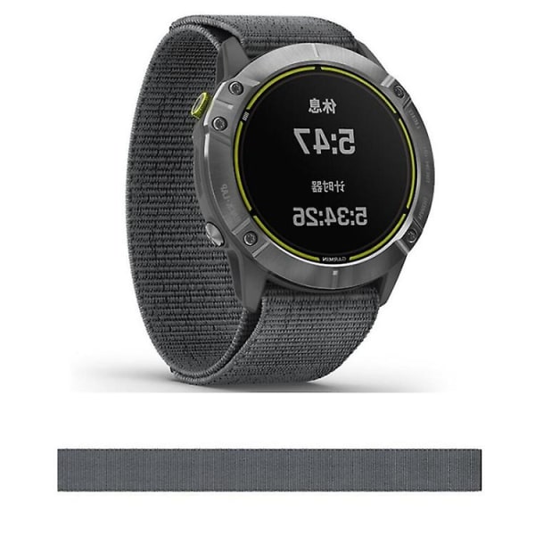 For Garmin Fenix ​​6 22mm strikket nylon løkkebånd Grey