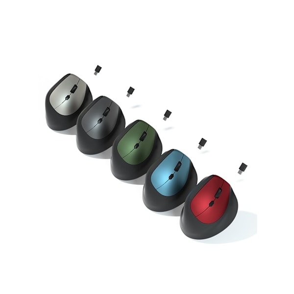 Ergonomisk 2.4G Trådløs Vertikal Bluetooth Mus med 3-Nivå DPI Justering Svart