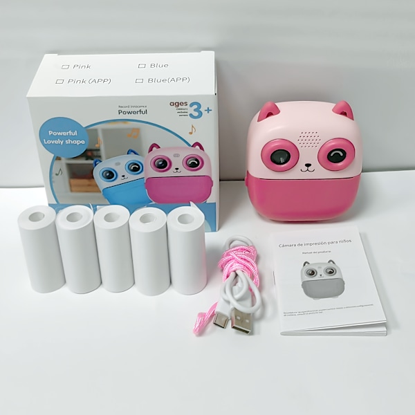 Digitaalinen valokuvatulostinpaketti DIY-valokuva 2,4 tuuman suuri näyttö 32 Gt Pinkki