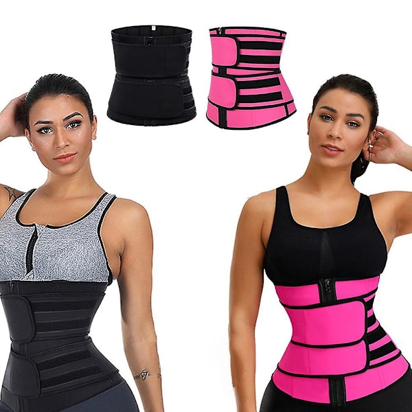 Taljetræner Bælte Kvinder Sauna Dragt Sved Wrap Træner Slank Cincher Body Shaper Black M