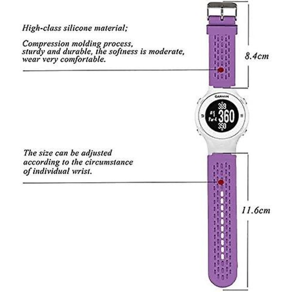 Blød silikone erstatningsurrem til Garmin Approach S2 / S4 Purple
