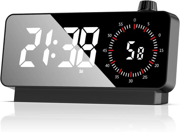 Väckarklocka med Timer Digital Bordsklocka Svart