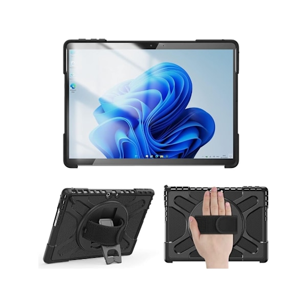 Robust deksel med stativ for Microsoft Surface Pro 5 Svart