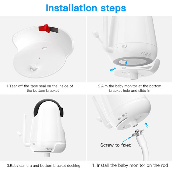 Klemmefeste for babymonitor kompatibel med Vava babymonitorfeste for småbarn Fleksibelt vrimonteringssett Babymonitorkameraholder