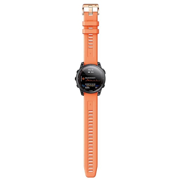 For Garmin Fenix ​​7s 20 mm rosegullspenne silikonklokkerem Orange