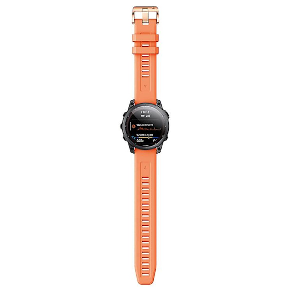 Til Garmin Fenix ​​7s 20 mm rosa guldspænde silikone urbånd Orange