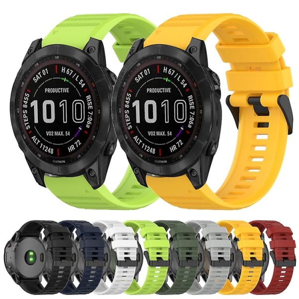 For Garmin Fenix ​​7 22mm horisontal tekstur silikonklokkerem med fjerningsverktøy White