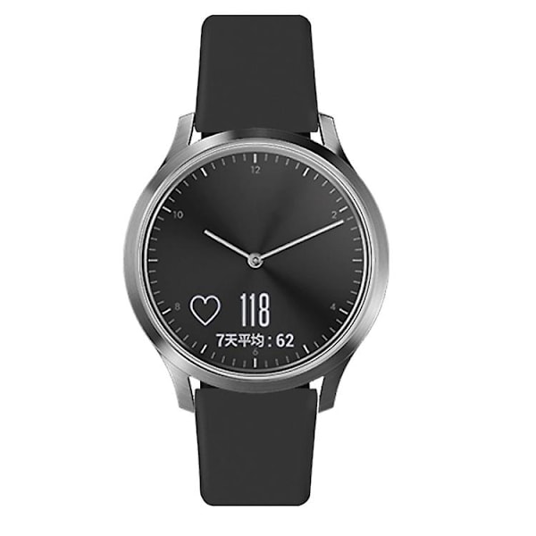 För Garmin Vivoactive 3 / Vivomove Hr Solid Color Reverse Buckle Watch Black