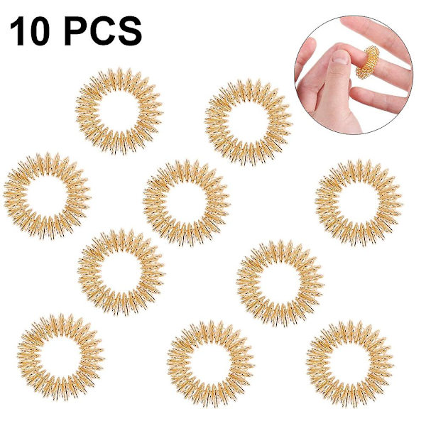 10 st fingertoppar - Mini fjäderdekompressionsfingertoppar för barn och vuxna 10pcs Gold
