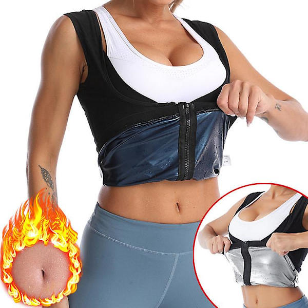 Waist Trainer Kvinder Sauna Sweat Top Vest Body Shaper Slankende Talje Cincher Workout Shapewear Black Blue L XL