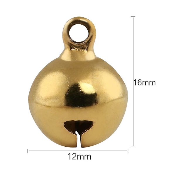 Små håndverksbjeller, 100 stk 12 mm gull bjeller sølv bjeller