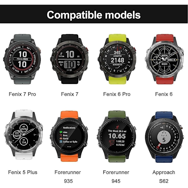 22mm Quick Fit-rem for Garmin Fenix 7 Pro/fenix 7/fenix 6/fenix 5/epix 2