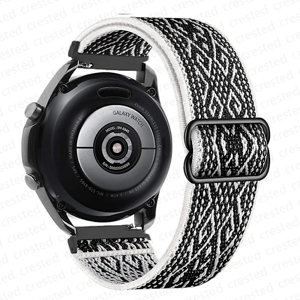 20 mm 22 mm bånd til Samsung Galaxy Watch 4/classic/3/5/pro/active 2 Gear S3 Elastic Nylon Loop Huawei Watch Gt 2 2e 3 Pro Strap Bohemia balck 22mm