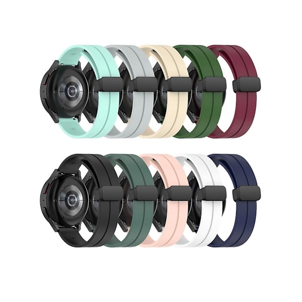 Rem för Garmin Venu Sq 2 20Mm Solid Color Magnetiskt Spänne Silikon Olivgrön Klockarmband