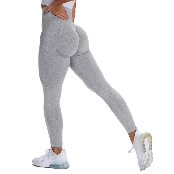 Naisten pehmeät vatsan hallintaa tukevat hoikentavat joogaleggingsit korkeavyötäröiset leggingsit treeniin juoksuun Grey M