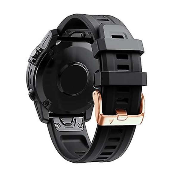 Til Garmin Fenix ​​5s Plus 20 mm rosa guldspænde silikone urrem Black