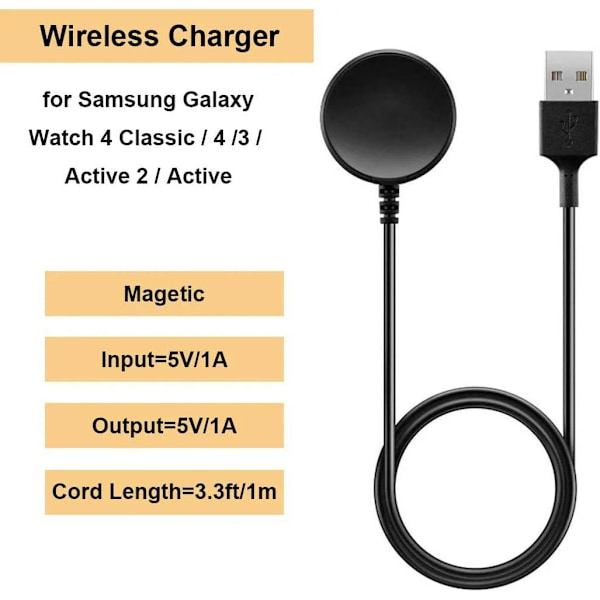 Oplader til Samsung Galaxy Watch 4/4Classic/3/Active 2/Active