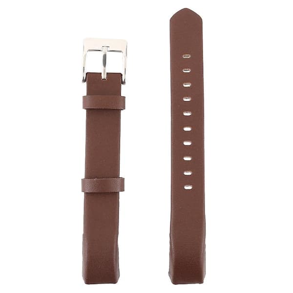 Smart Watch Shiny Leather Watch Band til Fitbit Alta Coffee