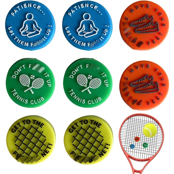 Sjove Tennis Racket Dæmpere - Unikke Vibrationsabsorbere (2 Sæt)
