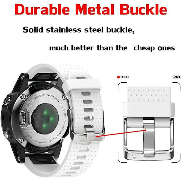 Ersättningsrem för Fenix ​​5s Plus/fenix 6s Pro/fenix 7s/d2 Delta S Smartwatch (silver Spänne-mörkblå) 2pcs