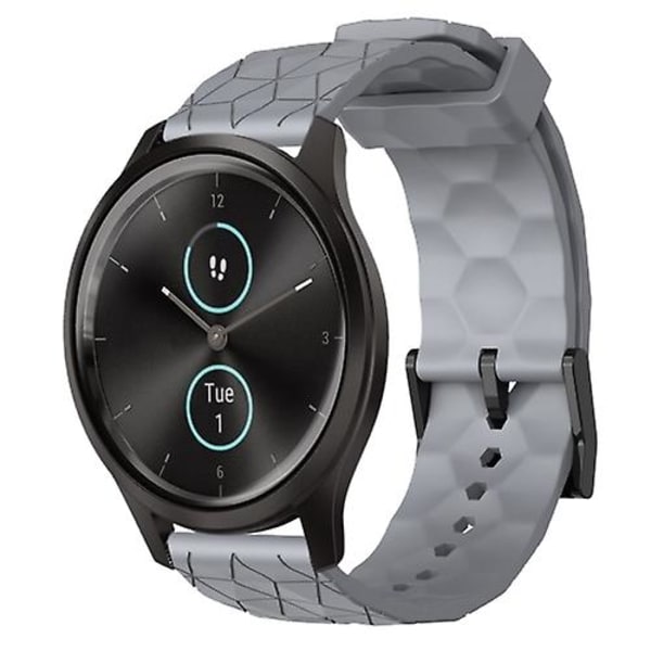 Garminmove Style 20 mm jalkapallokuvioidulle yksiväriselle watch Grey