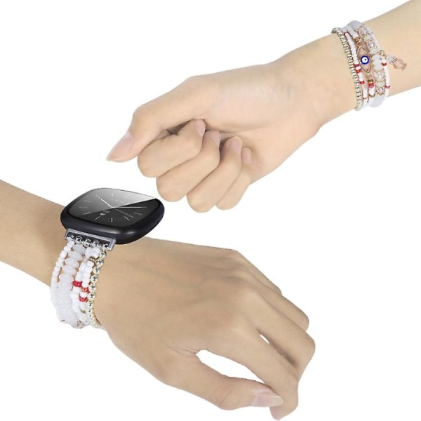 For Fitbit Versa 3 / Sense Eye Bead Chain Watch Band