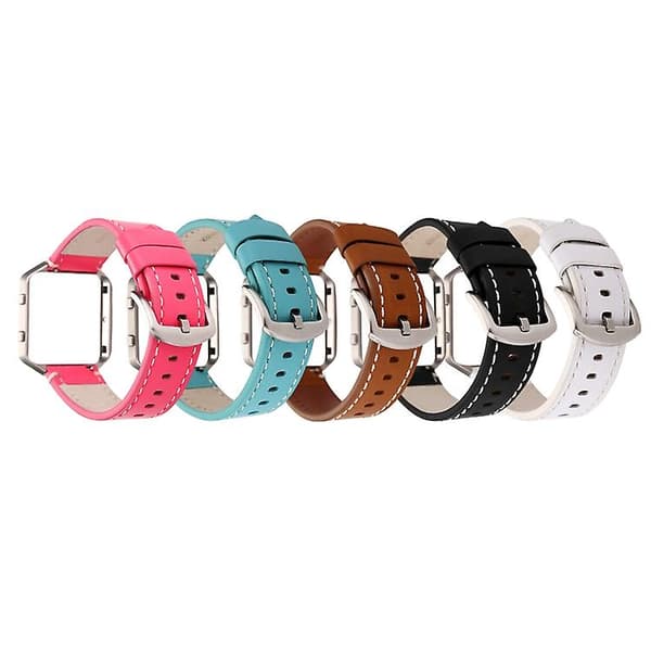 Til Fitbit Blaze Calf Leather Watch Band White