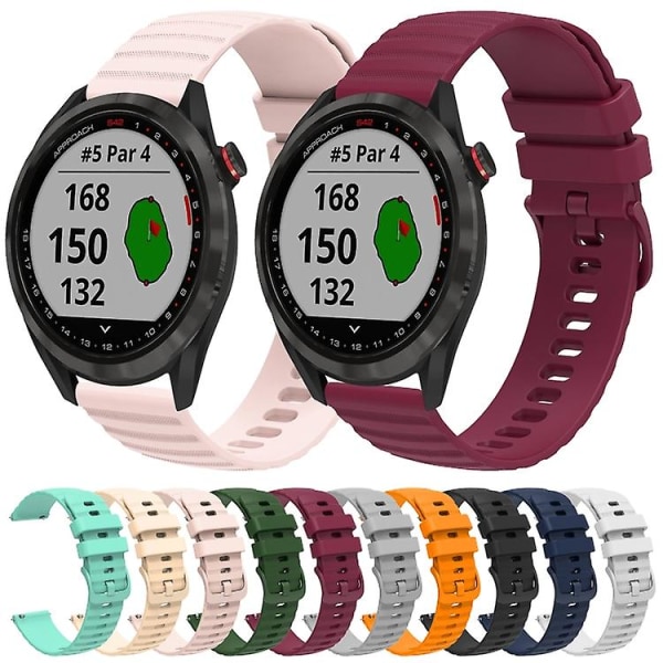 Til Garmin Approach S40 20 mm bølget prikmønster ensfarvet silikoneurrem White