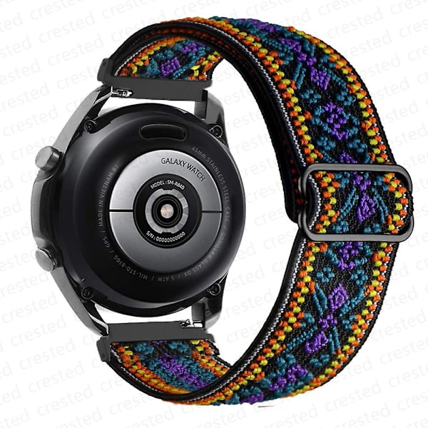 20 mm 22 mm bånd til Samsung Galaxy Watch 4/classic/3/5/pro/active 2 Gear S3 Elastic Nylon Loop Huawei Watch Gt 2 2e 3 Pro Strap Bohemia purple 20mm