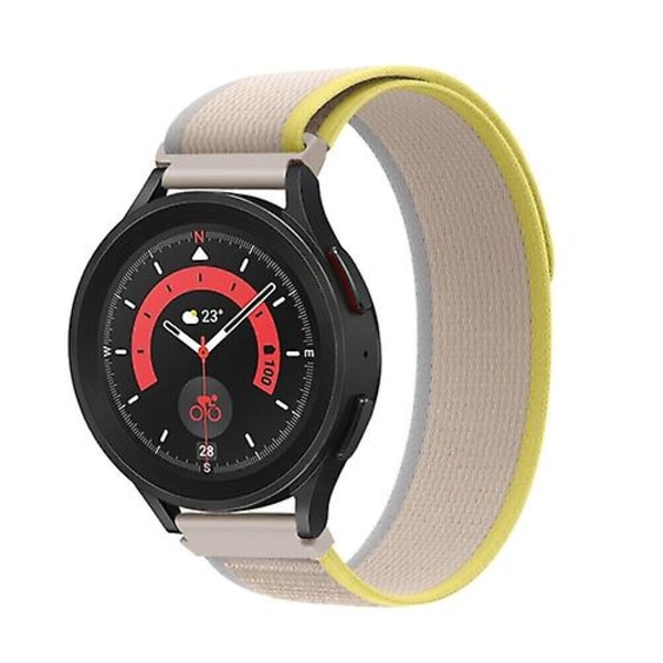 För Garmin Venu 2 Plus / Sq 2 20mm Universal Loop Nylon Watch Band Beige White
