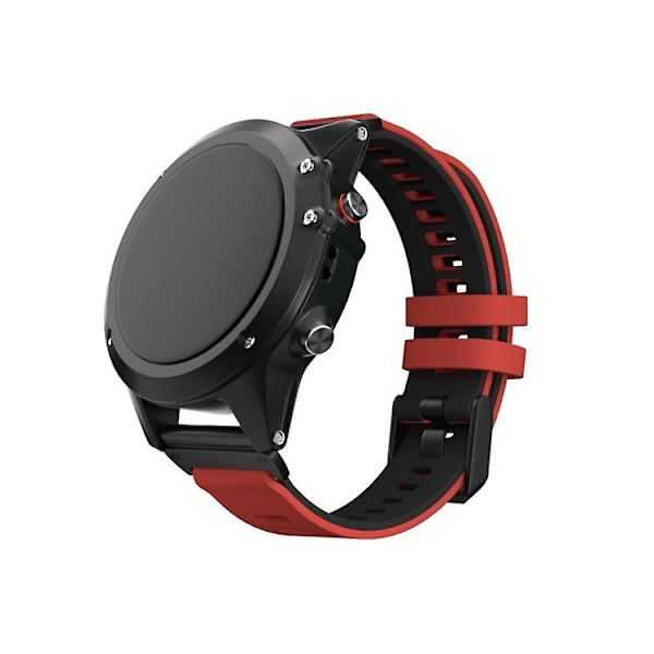 Til Garmin Fenix ​​6 tofarvet silikone urrem Red Black