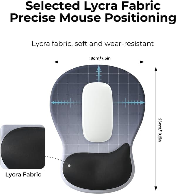 Ergonomisk musematte med gel håndleddsstøtte, lindrer håndleddssmerter (lilla)