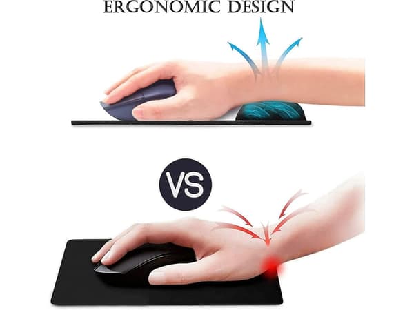 Ergonomisk musematte med håndleddsstøtte gelmusematte, svart