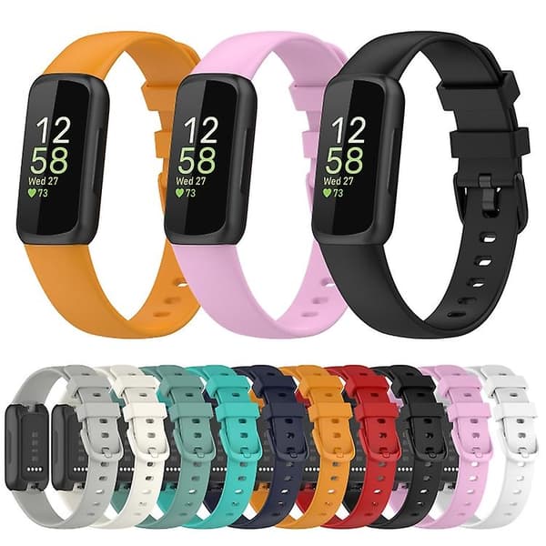 Til Fitbit Inspire 3 ensfarvet silikoneurrem Purple