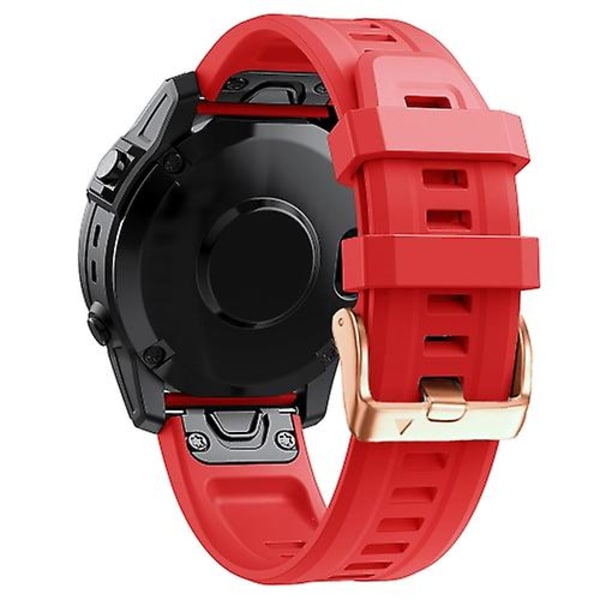 Til Garmin Fenix ​​7s 20 mm silikone urrem Red