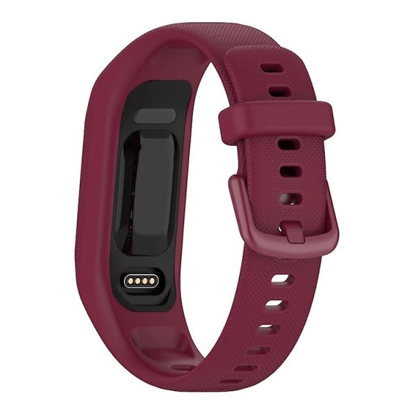 Til Garmin Smart 5 ensfarvet silikoneurrem Wine Red