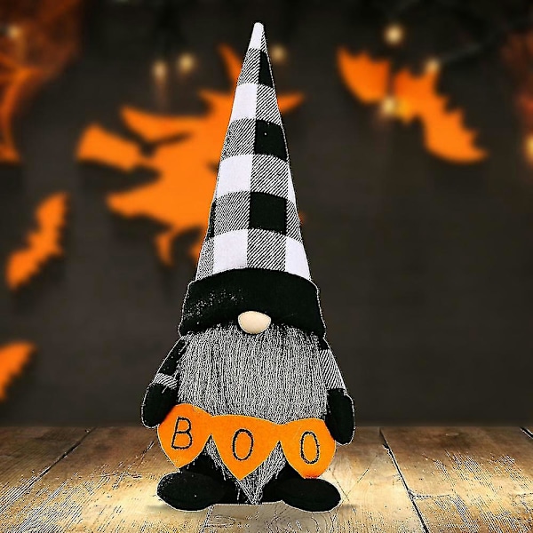 Faceless Gnome Swedish Dwarf Plyschleksak Stående Fylld Dockpresent Dekor Prydnader Check Hat