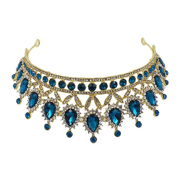Bryllups tiaraer og kroner for kvinner peacock blue