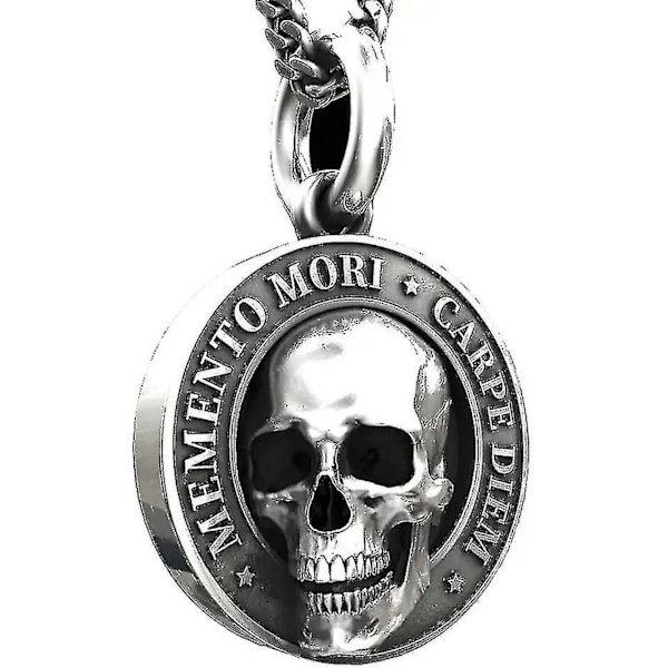 Memento Mori -kaulakoru 2024, Carpe Diem -riipus, 3D-pääkallokaulakoru miehille, Morin 400-vuotisjuhlan erikoisriipus