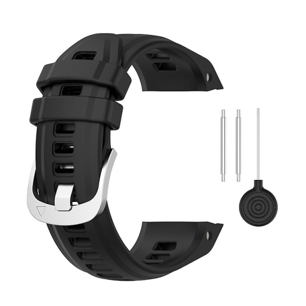 För Garmin Instinct 2s Silikon watch i rostfritt stål Black