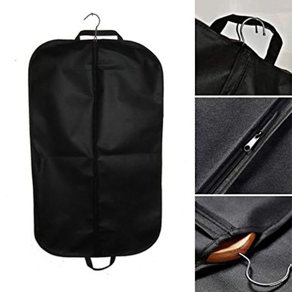2 stk. Sort Tøjrejse- og Opbevaringspose Åndbar Taske 26x42x5 Tommer Black