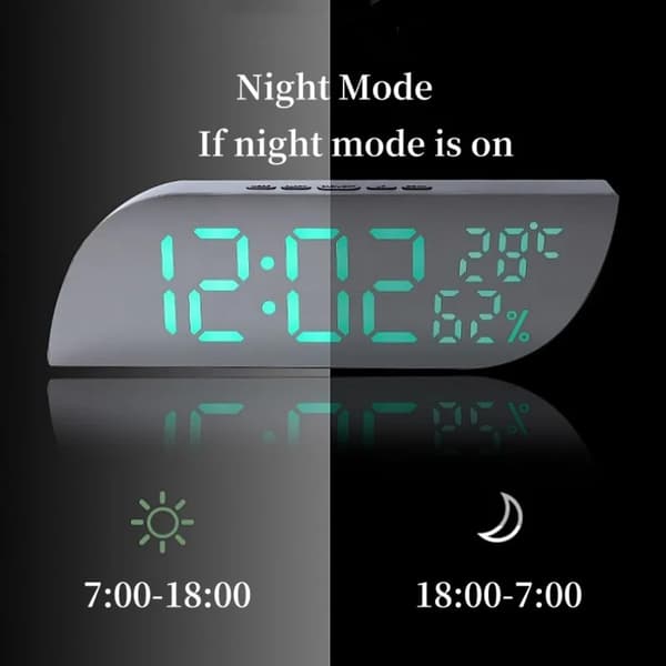 Väckarklocka Digital Väckarklocka Bordsklocka 12/24H Nattklocka